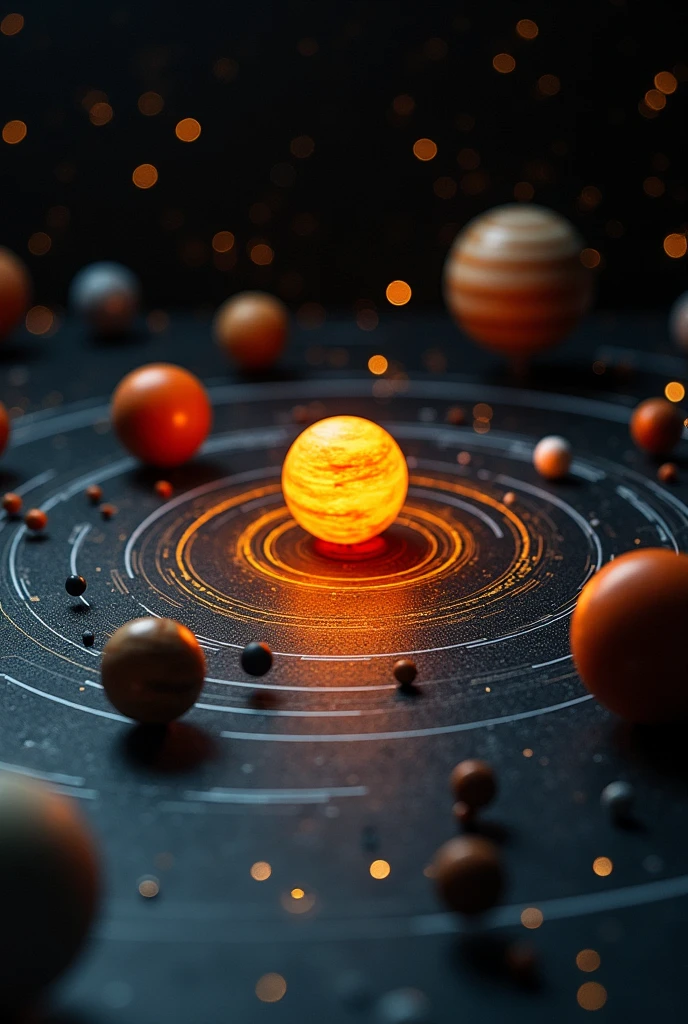 A model of the solar system, demonstrating how Copernicus heliocentric theory differs from the geocentric model.
