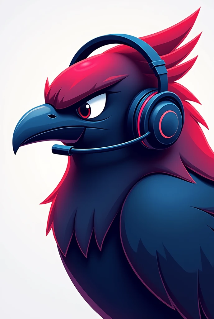 Bird logo wearing a headset