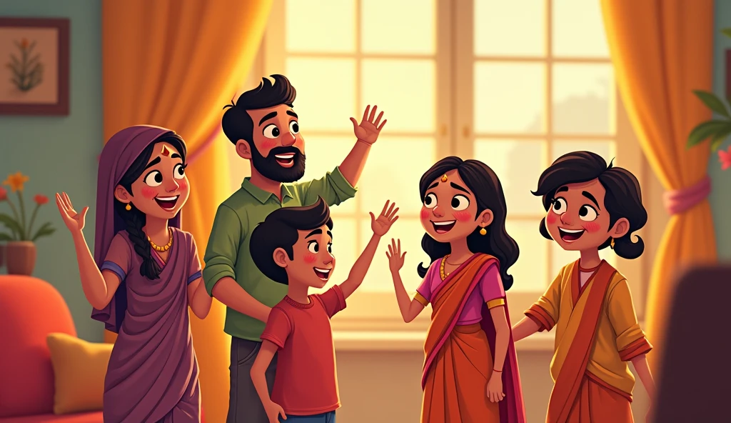 Balram Singh's family was very happy, cartoon image