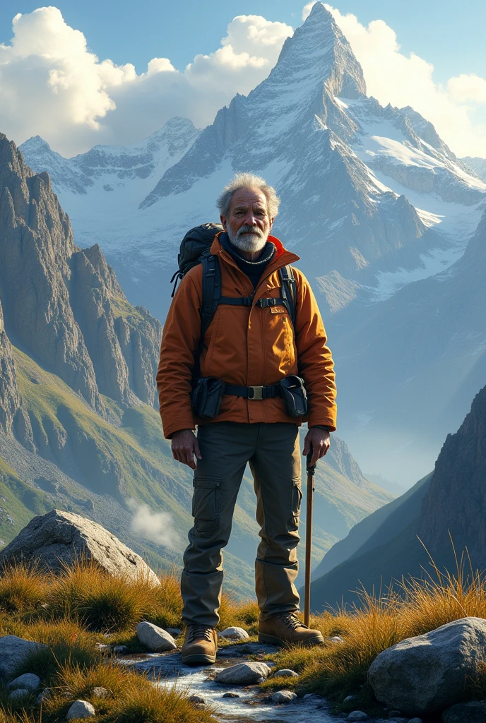 My father in the middle of the Alps
