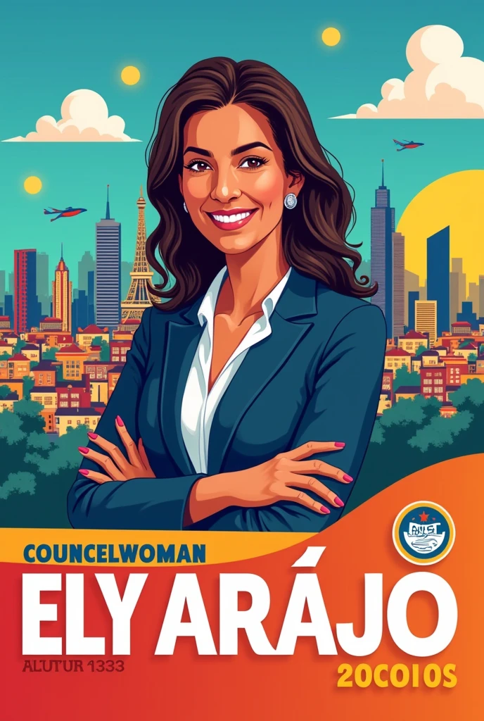 Create a poster for use on Instagram for Councilwoman Ely Araújo, candidate with number 33133 , to be a councilor in Jaboatão dos Guararapes 