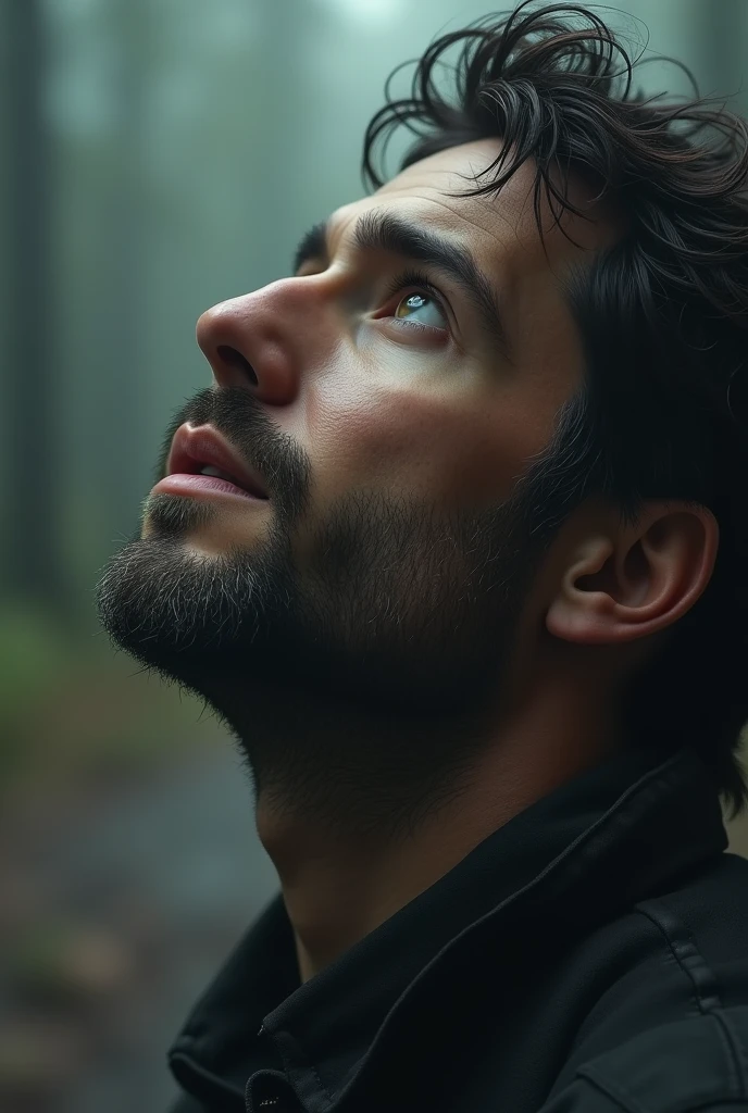 A picture of a man slowly looking up at Amy.]