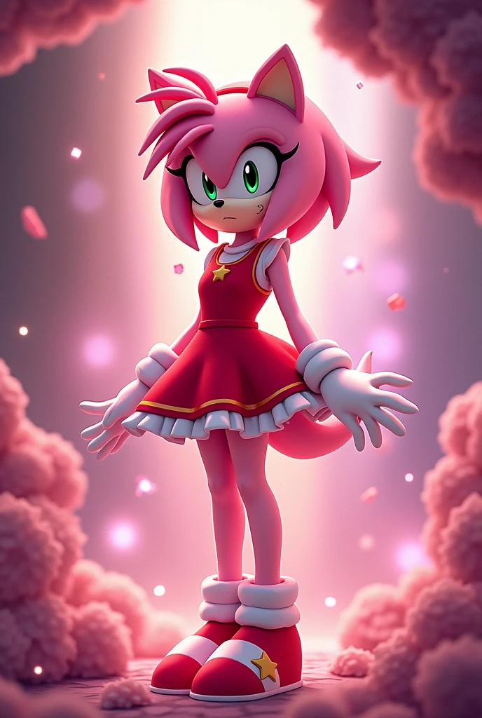 man transforming into amy rose