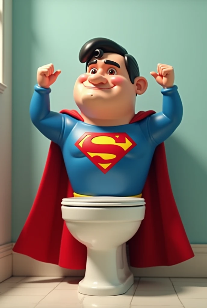Super man toilet seat animated image 