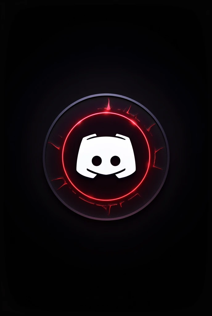 A dark, gothic-themed logo for Discord.ink. The logo features a black background with a white logo in the center. The logo is a stylized logotipo DISCORD with a white circle around it. The circle is surrounded by a red border with a black purple. The logo is complex and elegant, with a modern feel that is perfect for Discord.ink's brand. ((More detail, enhanced, poakl))