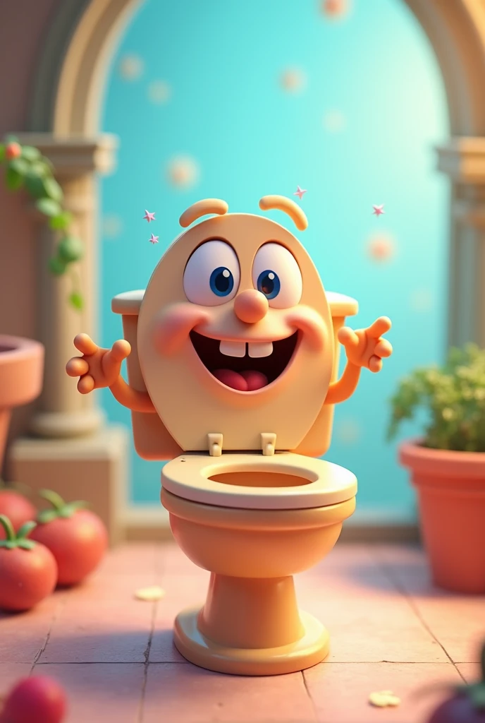 Flash toilet seat animated image 