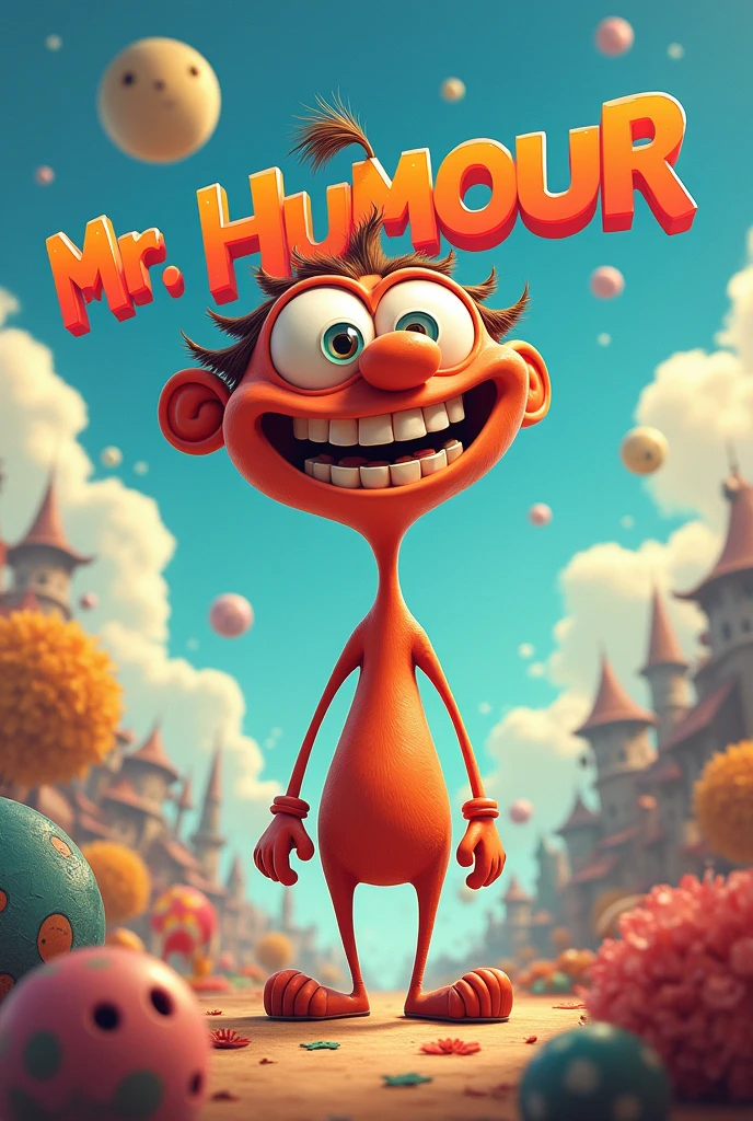 A funny character with a name Mr humour. Put the name Mr Humour on the picture.