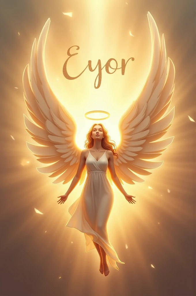 Create an angelic logo for a church musical class with the word Eyor