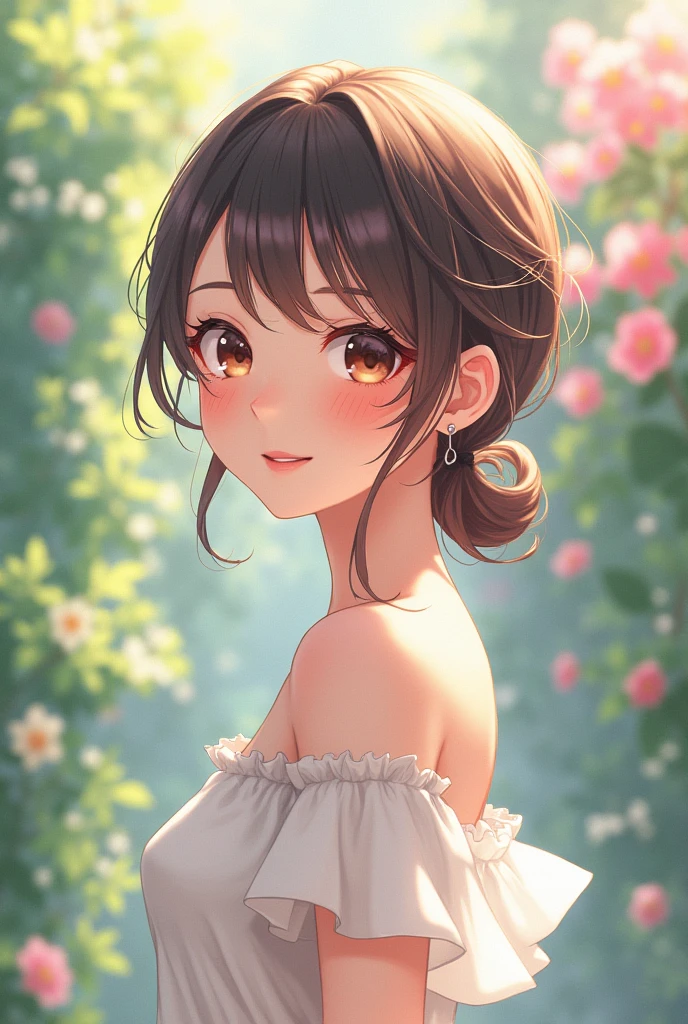 Create an anime girl without a bra 