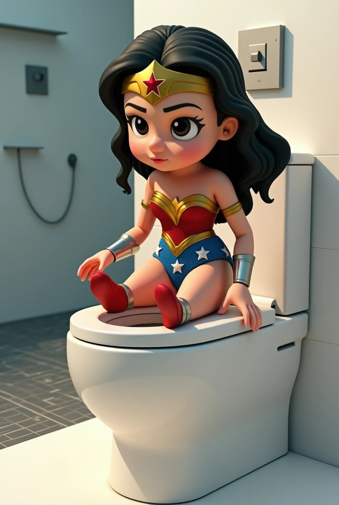 Wonder Woman toilet seat 3d animated image 