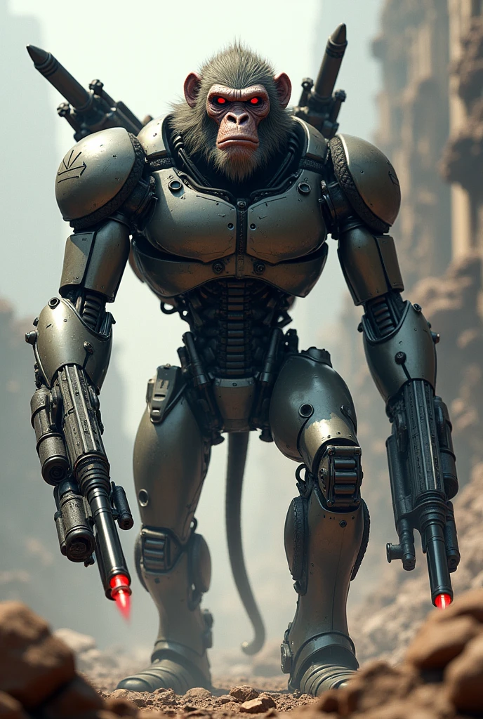 A Robot Monkey with heavy gun