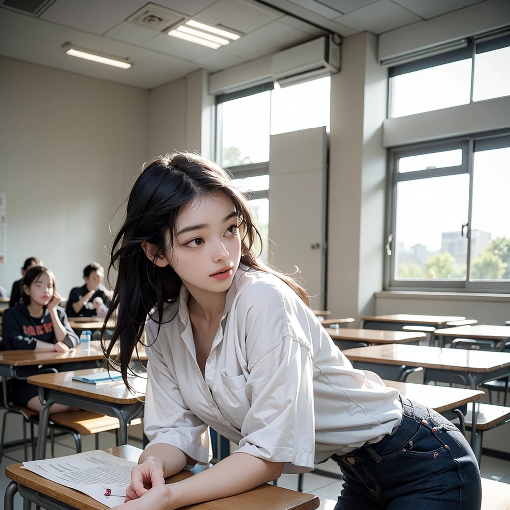 In this fourth comic, Vibrant, Vibrant教室. The energy teacher is in the center of the room., Enthusiastic and enthusiastic((Surrounded by students))
energy teacher、Standing in front of a chalkboard with athletics formulas and concepts written on it。. She gesticulates excitedly as she explains the fundamental principles of the sport.。, Share your passion and knowledge.
The students are sitting at their desks, Some people have their notebooks open., I'm ready to write down my lessons.. Their expressions ranged from intense interest to excited smiles.々is, It reflects the teachers' enthusiasm and desire to learn about athletics.。.
The classroom is filled with natural light, The large windows offer a beautiful view outside.. Image quality that highlights the details on the blackboard, Expressive teacher faces and diverse students in the classroom.
This comic captures the essence of classroom learning and inspiration., Energy teacher teaches students about athletics, Inspire a love of sport and the values it represents.
((((Woman Kissing))))