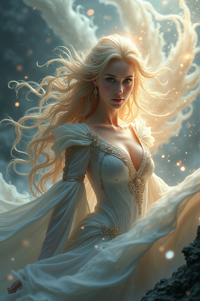 Queen of wind with fierce and sparklimg look