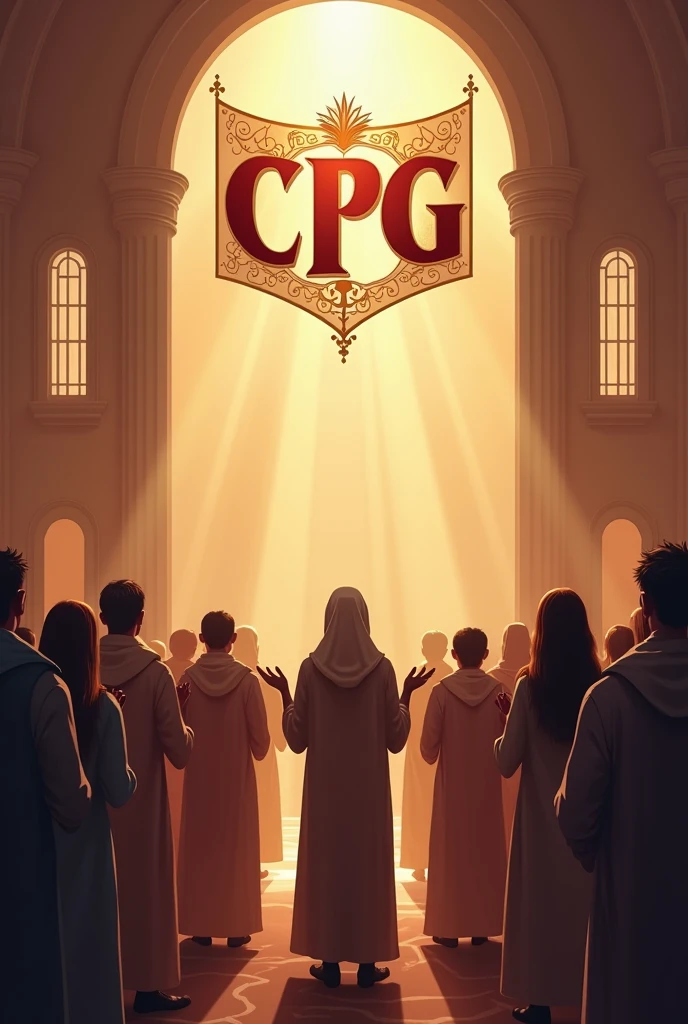 I want poster of prayer meeting poster with having a banner symbol, on that banner symbol I want CPG letters 
