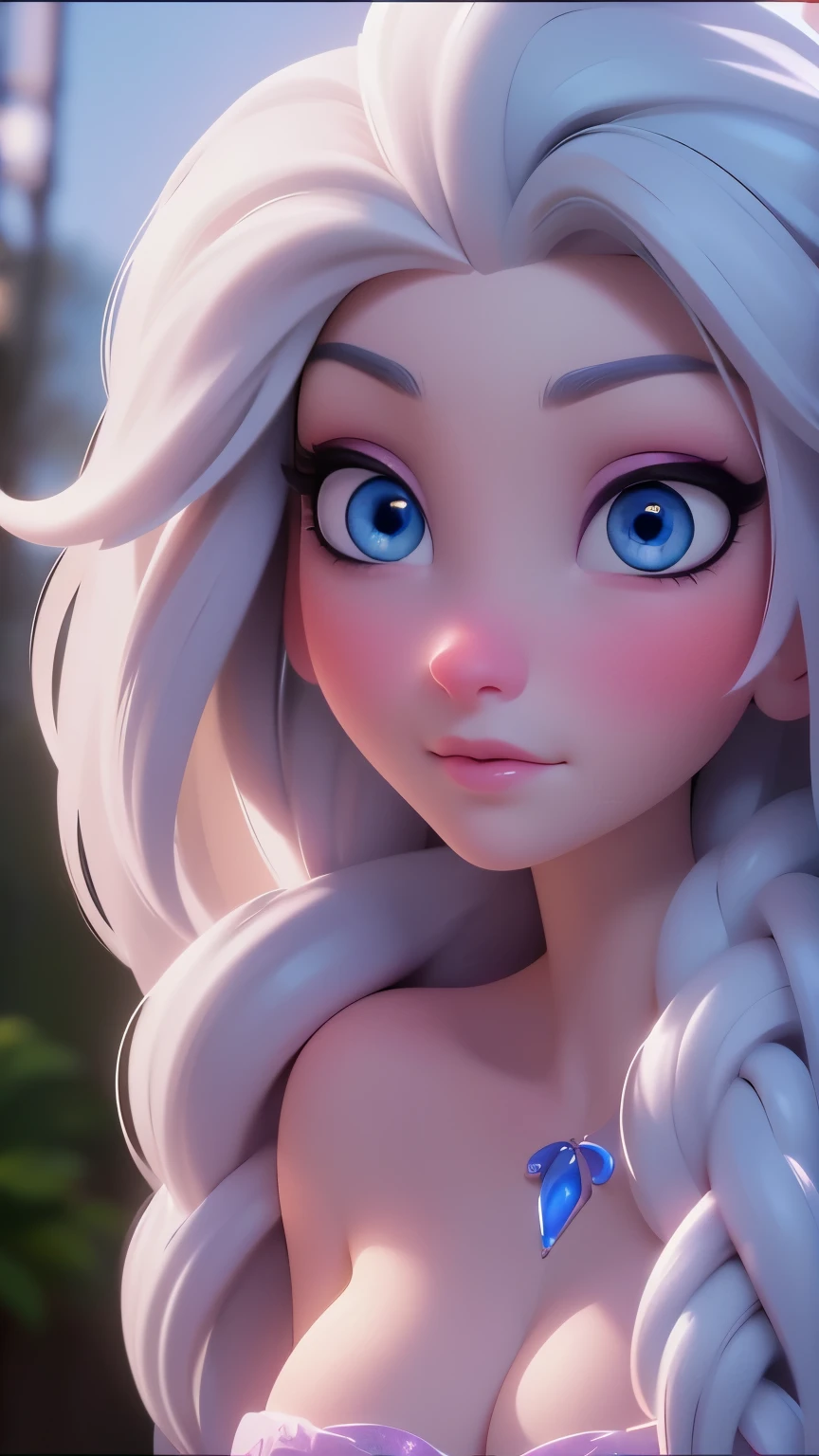 Elsa, (perky breasts), (((small breasts))), smirk:1.2, beautiful blue eyes, (perfect iris’s), depth of colour to her eyes, blonde hair, long hair, braid, full lips, blush, naked, she is showing her vagina, depth of field, bokeh, (special attention to skin detail: 1.2), masterpiece, best quality, ultra-detailed, ultra-HD, photorealistic, cinematic, ((mid camera shot)), sensual pose, alluring, nipples:1.4, looking up at camera, closeup on her face, her cheeks are blushed, 2, she is on her knees, eye contact:1.4, high angle:1.5, ((closeup on face)), perfect face, (((visible breasts))) bokeh everything other than her perfect face, location is Arendelle in winter, ice castle