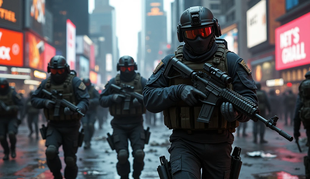 New York City in Chaos ; Navy Seals in Times Square