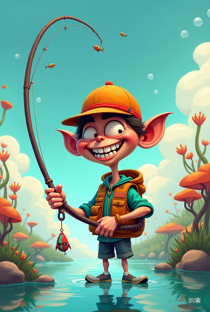 Fishing caricature