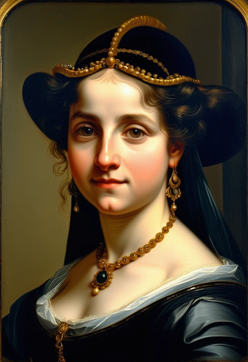 Beautiful Maxa, Beautiful eyes, 1, mystery smile, golden ratio, ((Francisco Goya style)), gloomy Renaissance, dark stone studio, two-tone lighting, ((Best quality, masterpiece)), ((Highest detail)), RAW: 1,1, 8K