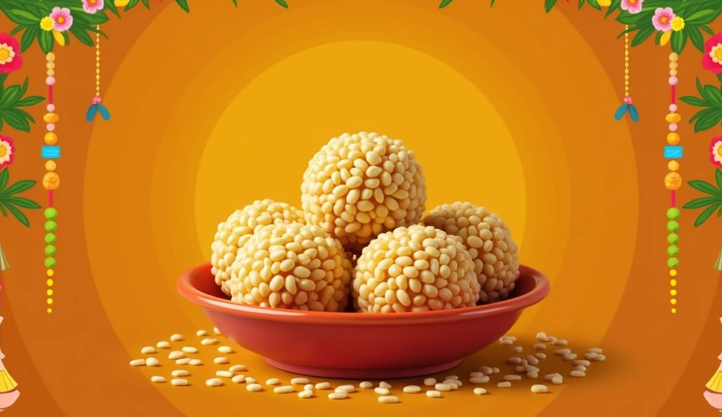 1. _Bright Colors_: Use vibrant and festive colors like golden, brown, or white to grab attention.
2. _Texture_: Showcase the texture of the sesame balls clearly, making them look fresh and appetizing.
3. _Janmashtami Symbols_: Incorporate Janmashtami-related symbols like Krishna's image, flowers, or sweet-related icons.
4. _Text and Font_: Write "Shubh Janmashtami" or "Til er Nadu" in a beautiful, clear font.
5. _Extra Elements_: Add creative elements like a kirtan background, dhania leaves image, or other ideas you have.
6. _Thumbnail Size_: Ensure your thumbnail is in the 3464 x 1949 pixel resolution (or 16:9 aspect ratio) for optimal display on various platforms.
7. _Thumbnail Name_: Use a descriptive and attention-grabbing name like "শুভ জন্মাষ্টমী স্পেশাল তিলের নাড়ু" (Shubh Janmashtami Special Til er Nadu).