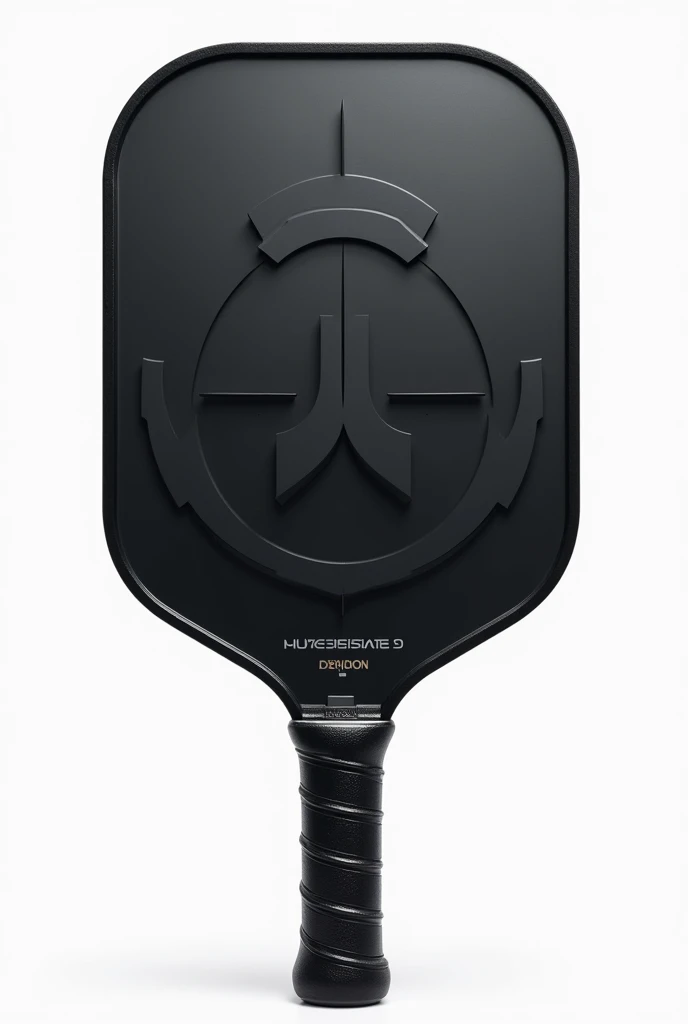 Design a pickleball paddle suited for players 0-50, focusing on durability and precision. The paddle should have a robust and resilient build, with a sleek, professional appearance. Use high-quality materials like carbon fiber or composite for strength and longevity. Incorporate a refined design with an ergonomic handle that ensures a comfortable grip and optimal control. The paddle face should feature advanced texture and pattern for enhanced accuracy and performance. Opt for a color palette that includes classic, muted tones with subtle, high-tech accents to reflect its premium and reliable nature