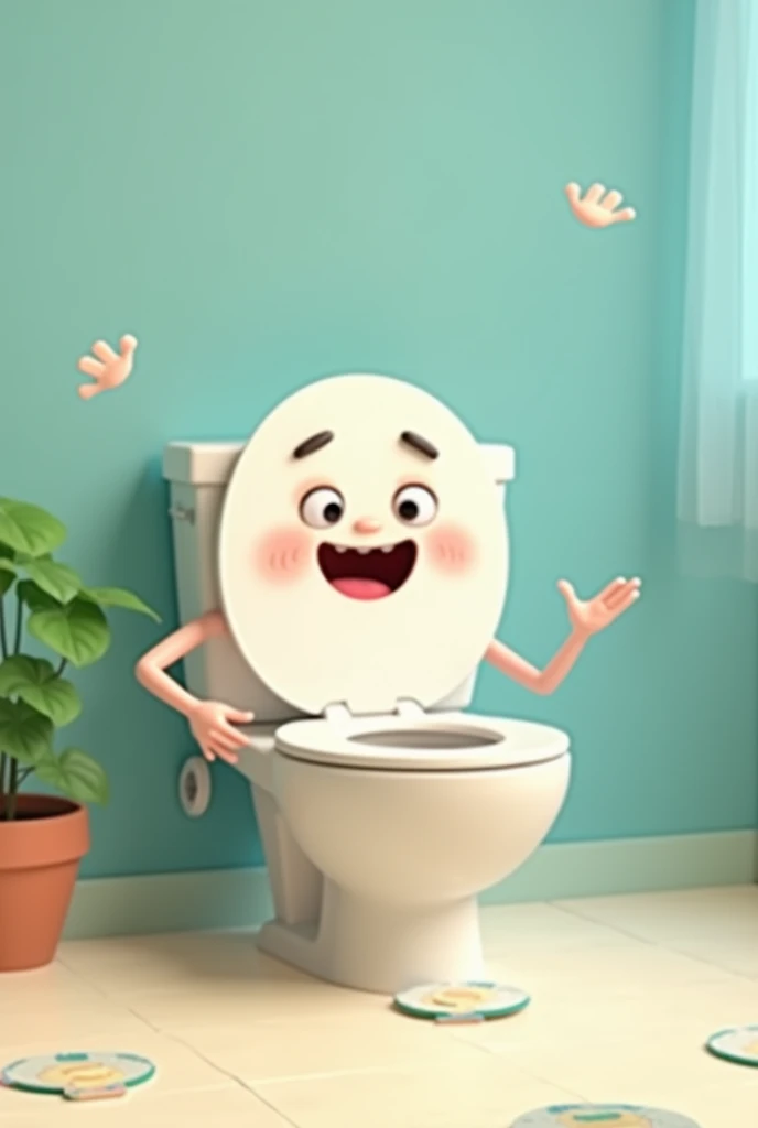 Krish toilet seat cartoon animated image 