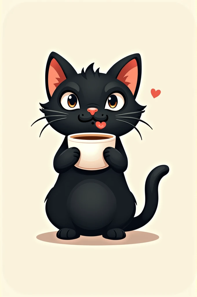 Make a logo . My brand name is hapi cup . In my logo add a black cat holding a cup