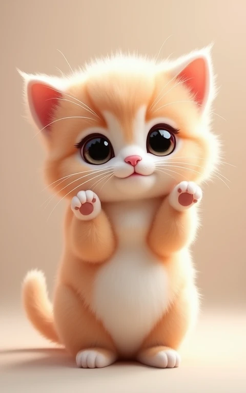 Adorable大きい動きをする、Strike a cute pose、masterpiece, Highest quality, Adorable、Cute eyes、Cute kitten、Too cute、Innocent