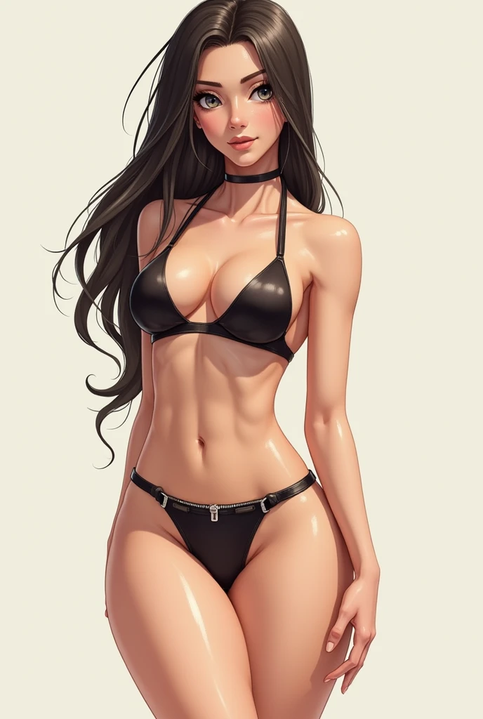 Beautiful cybernetic girl looking at camera tiny underwear detailed muscles realistic masterpiece beautiful smile 2.2