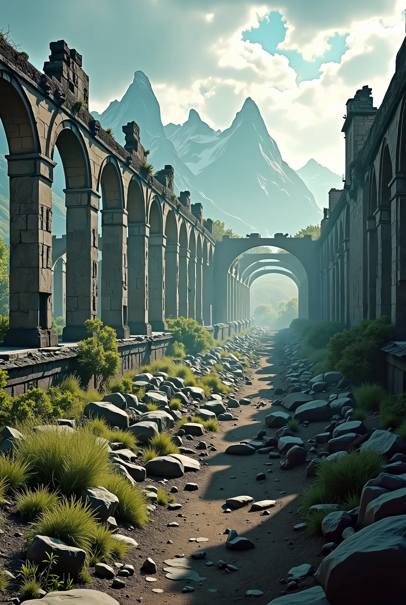 A ruined and ruined city The environment is also in ruins