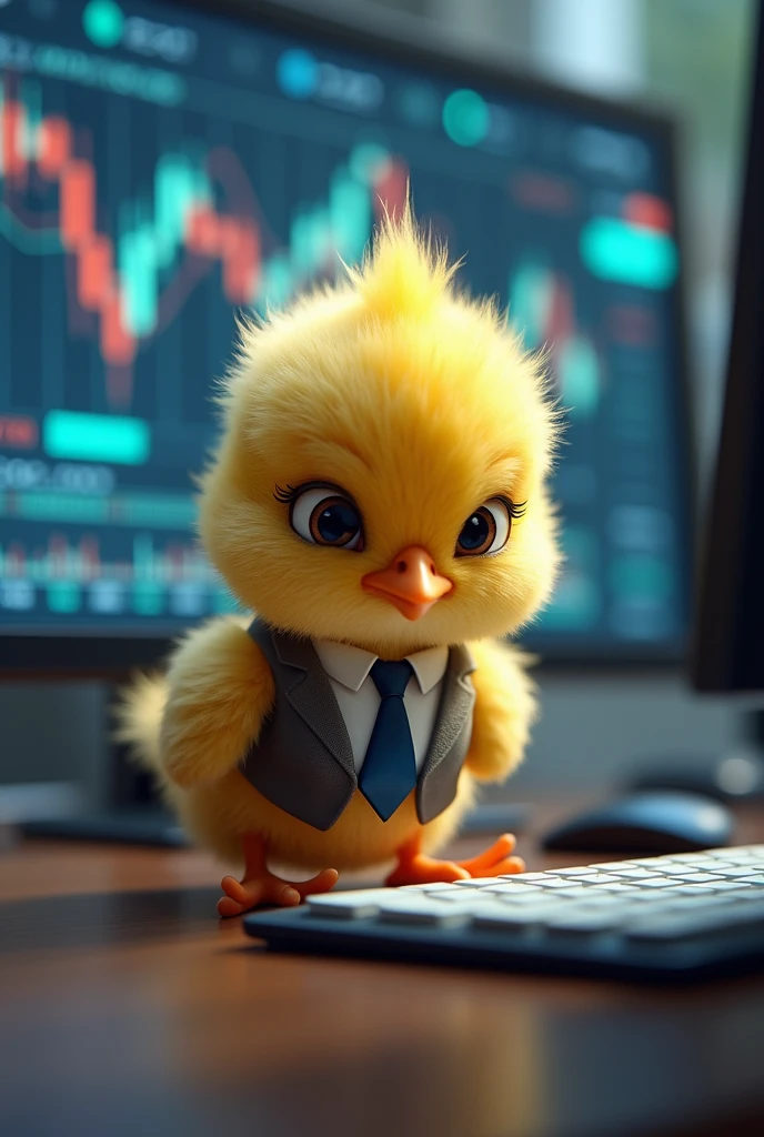 a cute chick is FX trading and thinking seriously