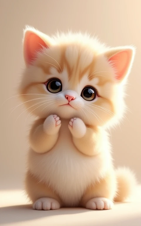 Adorable大きい動きをする、Strike a cute pose、masterpiece, Highest quality, Adorable、Cute eyes、Cute kitten、Too cute、Innocent