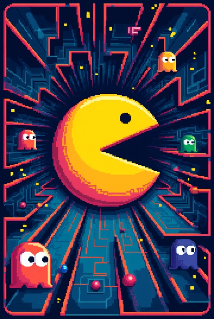 Make a pac-man themed layout/graphic design for a person