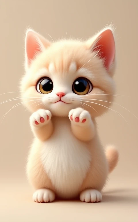 Adorable大きい動きをする、Strike a cute pose、masterpiece, Highest quality, Adorable、Cute eyes、Cute kitten、Too cute、Innocent