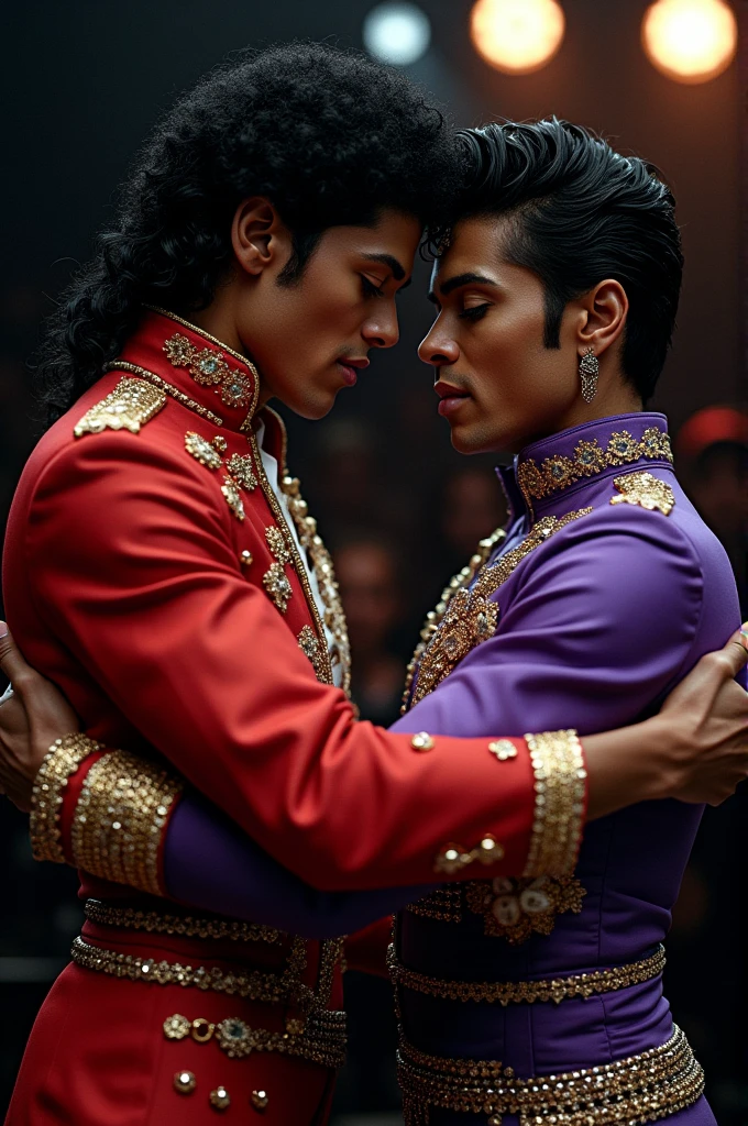 Michael Jackson and Prince Roger Nelson hugged