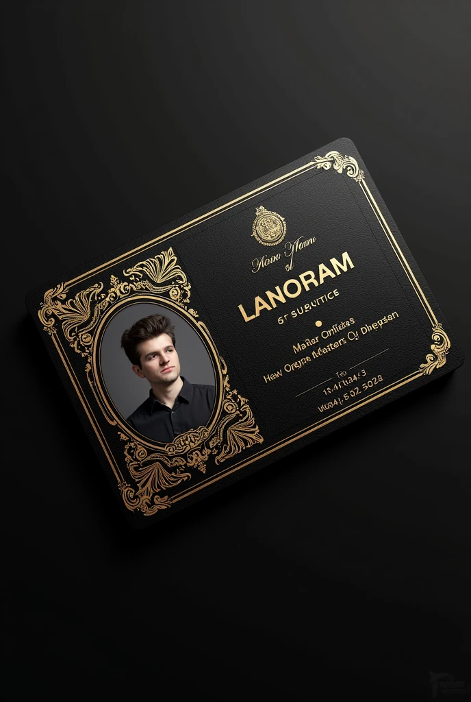 Id card    in black and gold