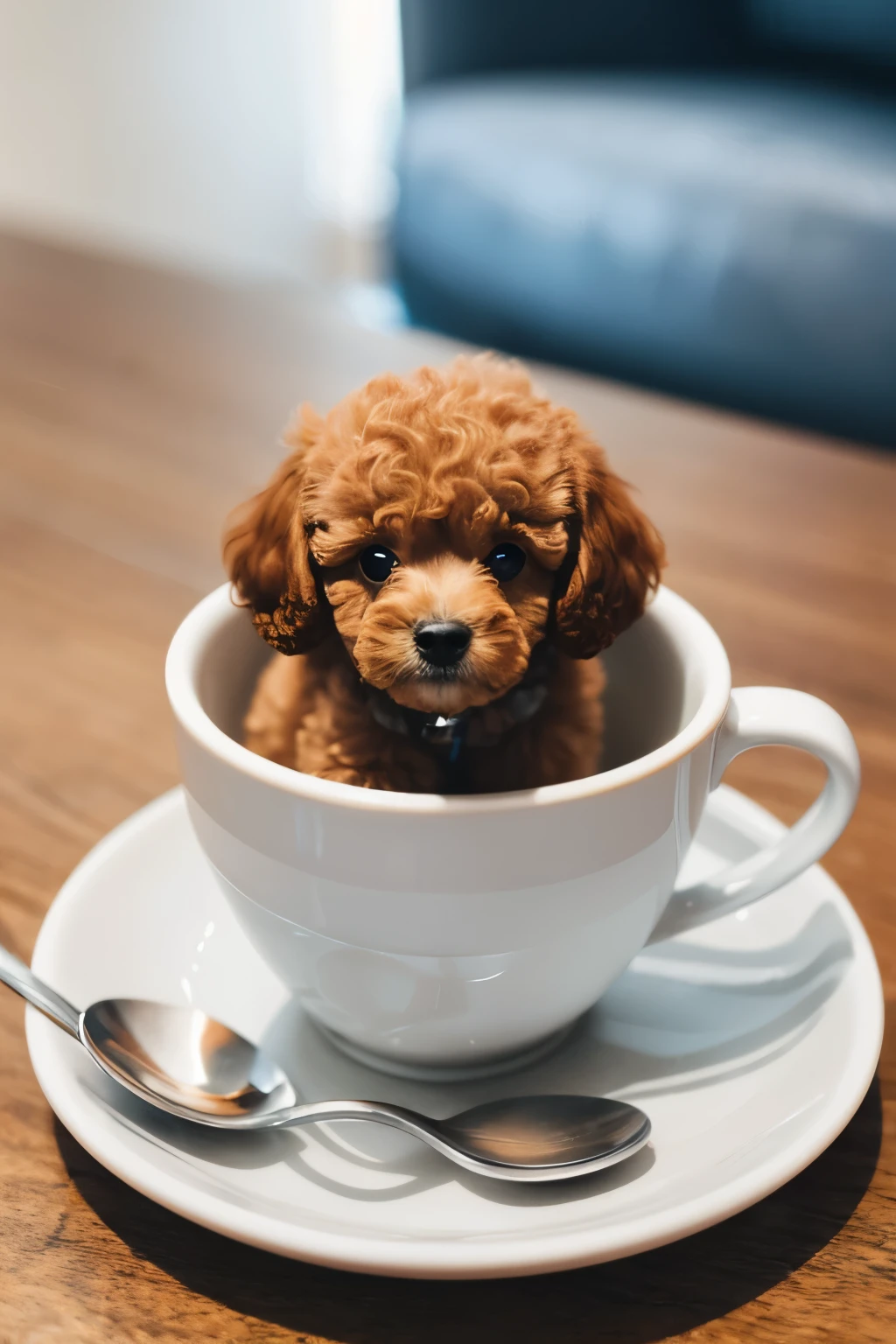 Toy poodle in a coffee cup