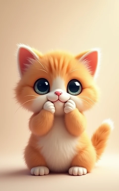 Adorable大きい動きをする、Strike a cute pose、masterpiece, Highest quality, Adorable、Cute eyes、Cute kitten、Too cute、Innocent
