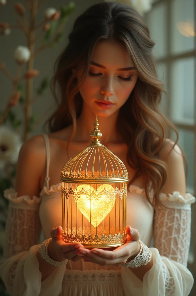 A Woman with a Heart in a Golden Cage