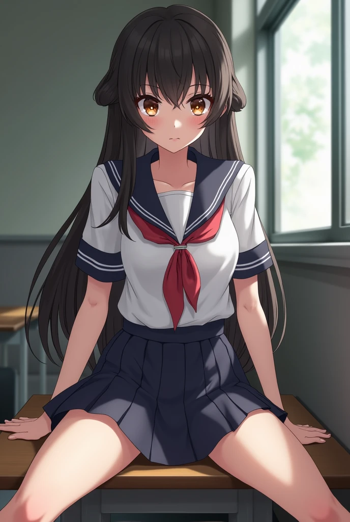 nsfw,suzune horikita, Red eyes:1.3,Grassland,cowboy shot,(((knees up))),Medium chest,Hair Ribbon,Red blazer,uniform,White panties,(pussy cameltoe:1.0),