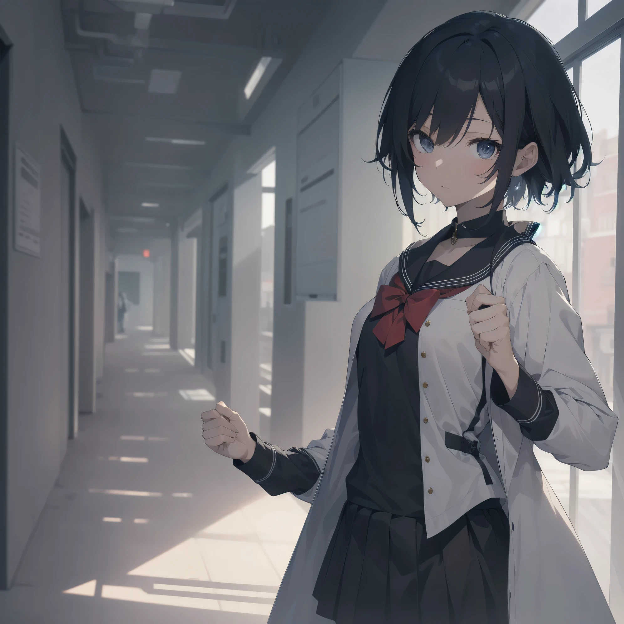 ultra-absurdres-Top quality by artist God, ultra-detailed, high resolution, anime moe artstyle, best anime 8k konachan wallpaper, pixiv contest winner, pool:2810, perfect anatomy,break, 1girl, (Please draw a girl walking sleepily to school alone. )break,(Solo,little female,13yo:1.3),Full limbs, complete fingers,a junior high school student, (very short hair), short cut, flat chest, , small butt, small black eyes, beautiful detailed eyes, well-proportioned iris and pupils, expressive eyes, highres detailed hair, soft expression, salor school_uniform, sailor collar, serahuku, bow, pleated skirt,(Detailed Lighting), (Detailed background), in the School commute route. break,super detailed skin, Best cinematic lighting powered by famous artist, 8k,beauty illustration,photoshop_(medium),very aesthetic,break,((artist:mery_(yangmalgage) )), artist:clamp ,artist:carnelian ,artist:kantoku ,
