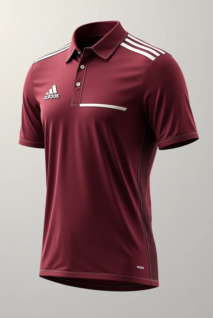 Generates a civil engineering sports shirt with maroon and cream colors from the adidas brand in another model