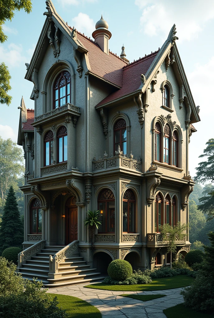 modernize house with a touch of baroque, victorian, rennaisance and gothic architecture
