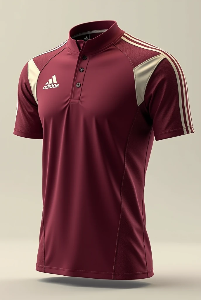Generates a civil engineering sports shirt with maroon and cream colors from the adidas brand in ther model