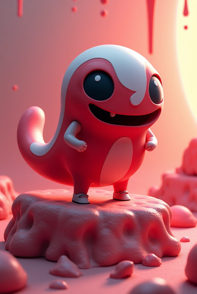Can you create me an graphic 3d illustration that includes the words OlisGaming or just olis and have an part of slime rancher, can be anything with the colour scheme of red, black and white