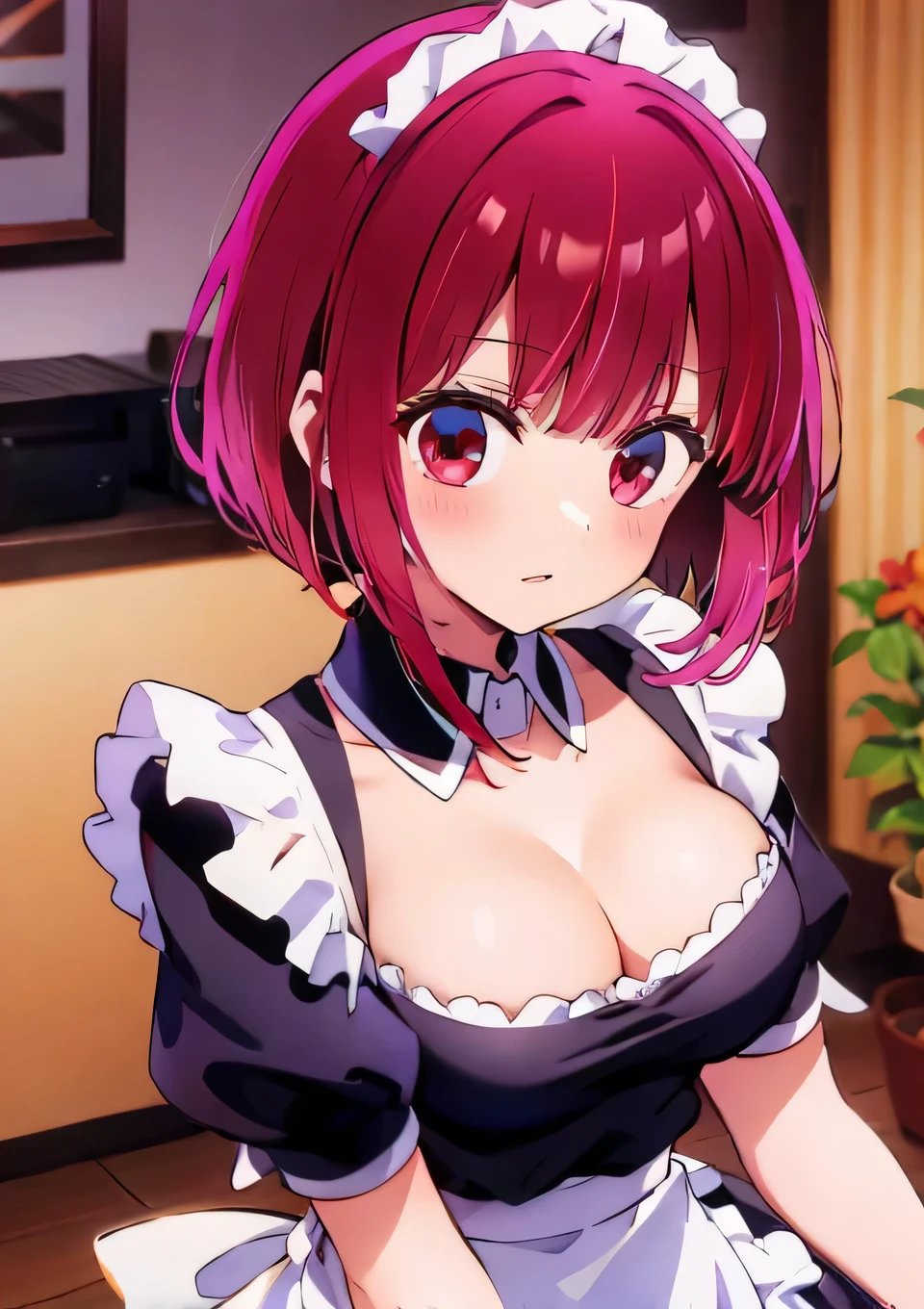 Maid outfit Cleavage A sneak peek