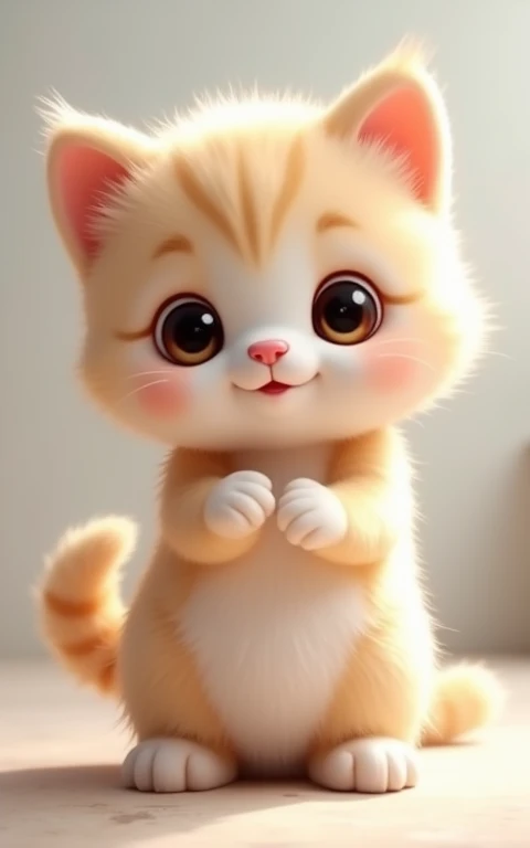 Adorable大きい動きをする、Strike a cute pose、masterpiece, Highest quality, Adorable、Cute eyes、Cute kitten、Too cute、Innocent