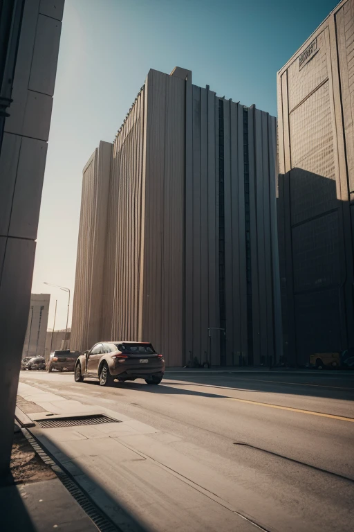 A high-quality illustration of an advertisement without women, photo-realistic, 8k, detailed, cinematic lighting, digital art, concept art, muted colors, minimalist design, industrial machinery, modern architecture, 3d render, clean composition, sleek and sophisticated, dynamic perspective, dramatic shadows