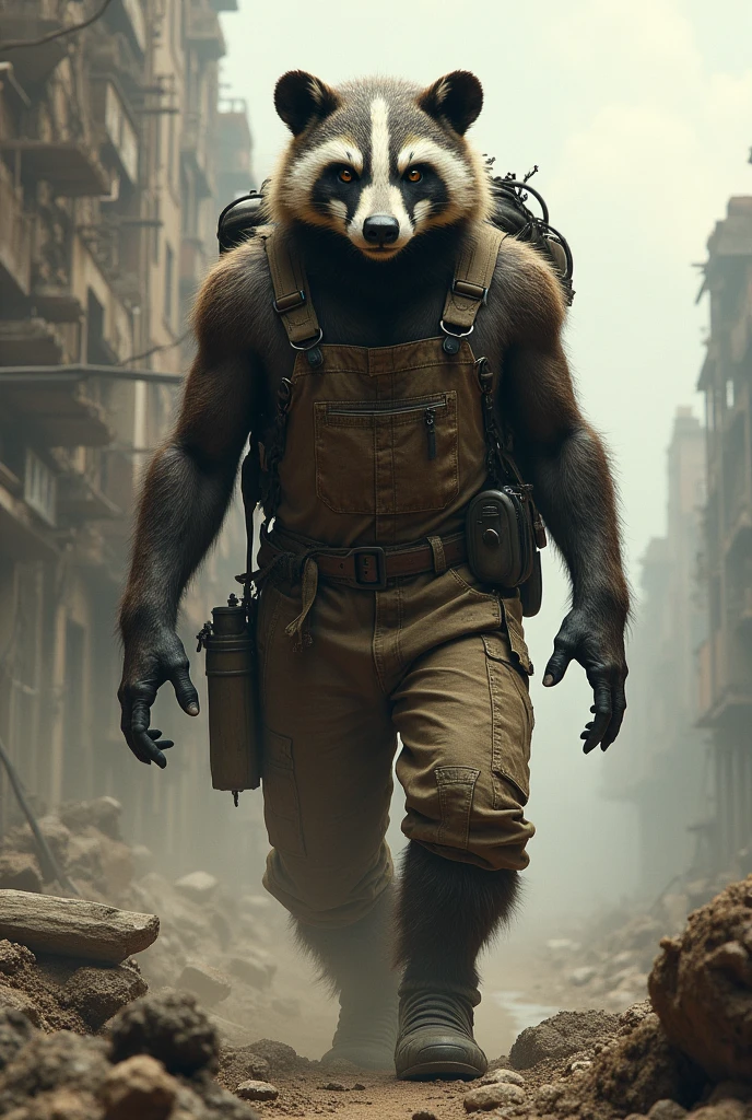 Badger humanoid Overalls apocalypse 