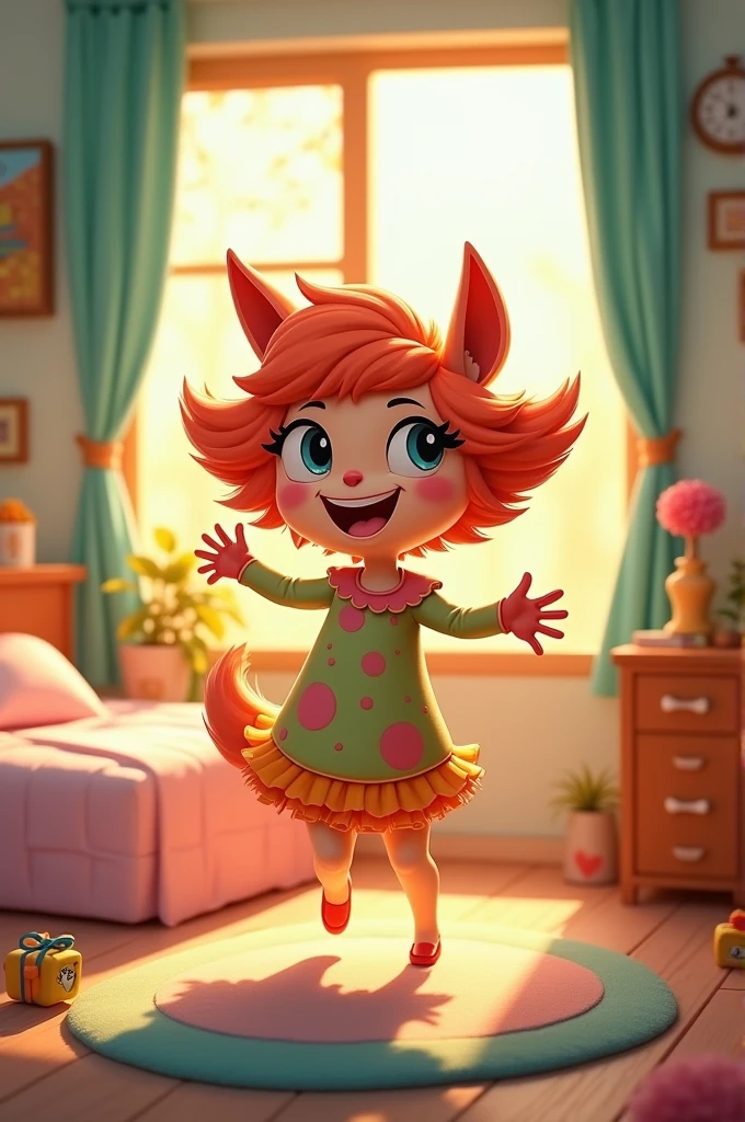 Chuzy cartoon waking her house