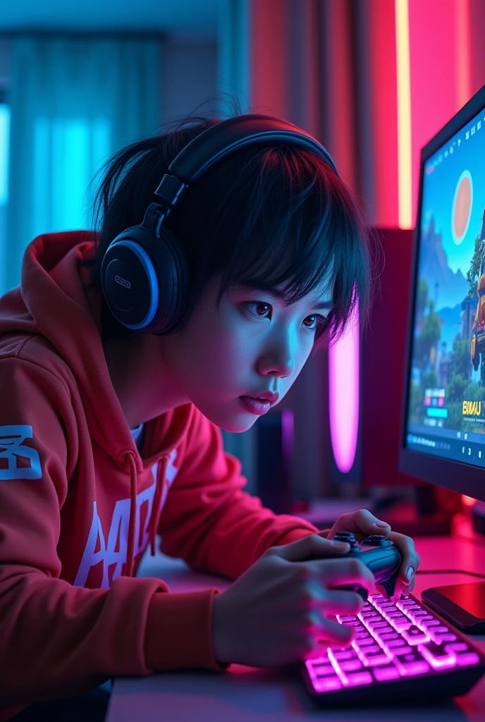 Biku playing freefire game